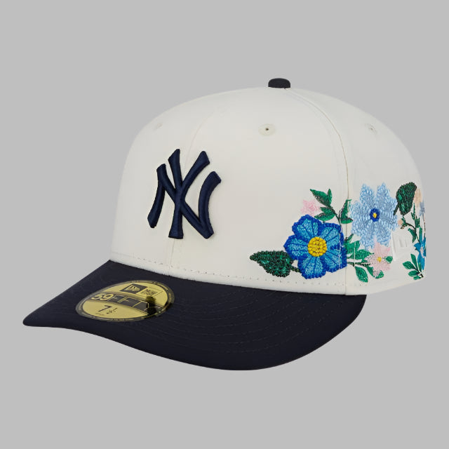 New Era New York Yankees Tonal Floral Fitted Cream Hat