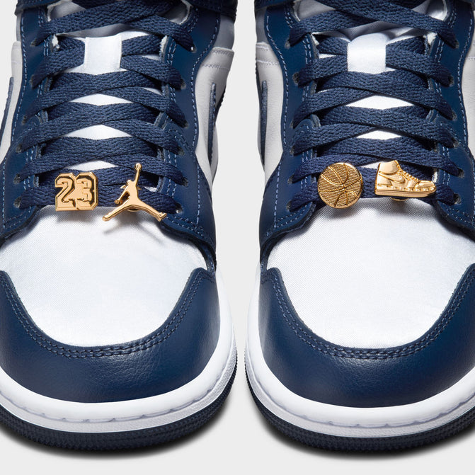 Jordan 1 Mid Football Grey White Midnight Navy (Women's)