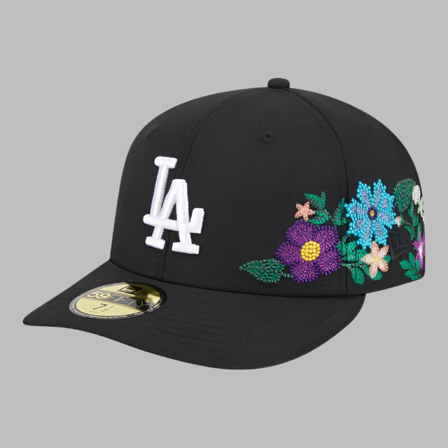 New Era Los Angeles Dodgers Tonal Floral Fitted Cream Hat