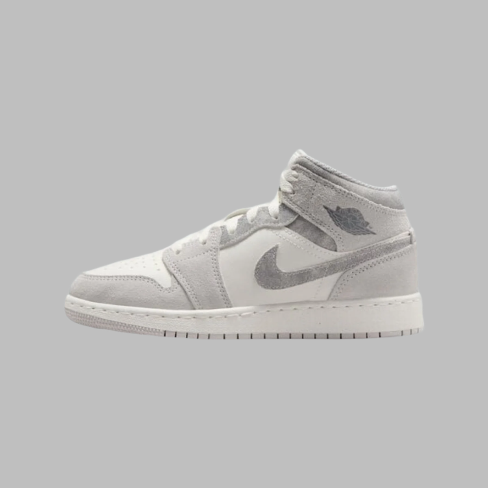 Air Jordan 1 Mid (GS)Suede Smoke Grey White