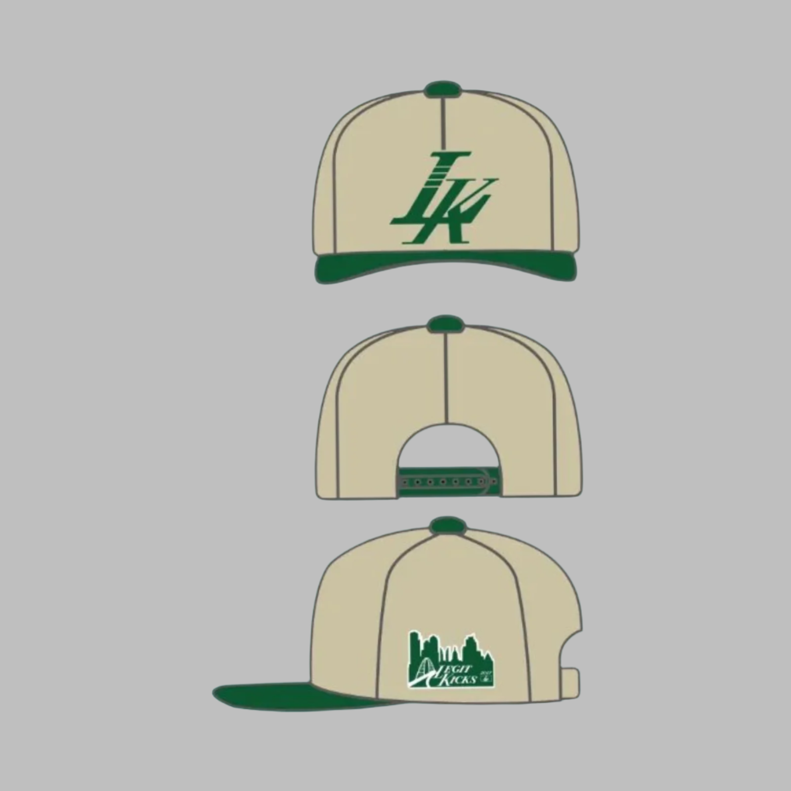 Legit Kicks Snapback (Green and Cream)