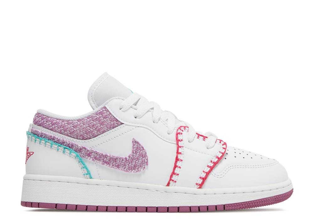 Jordan 1 Low White Light Bordeuax (GS)