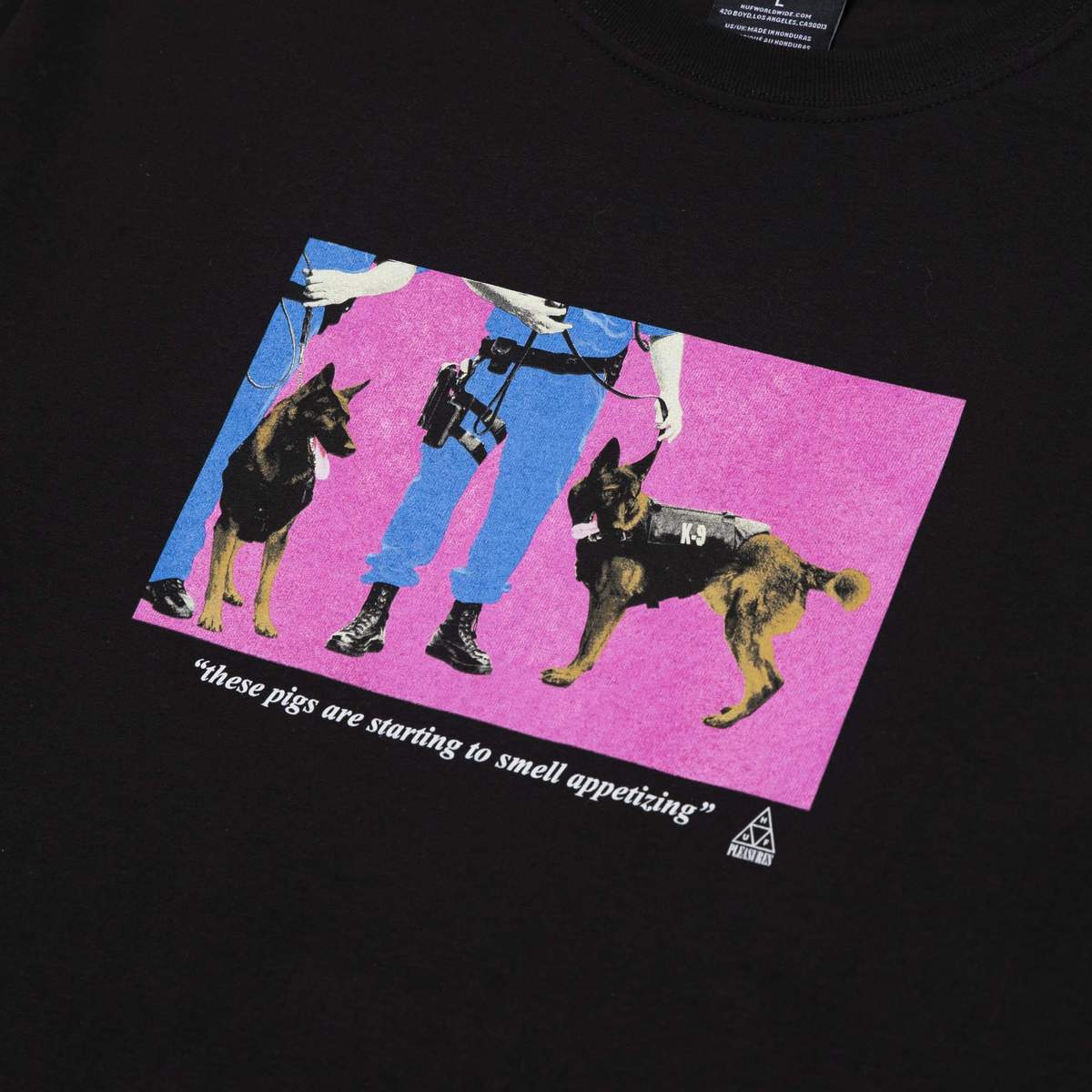 HUF x Pleasures  Gang Control s/s T shirt