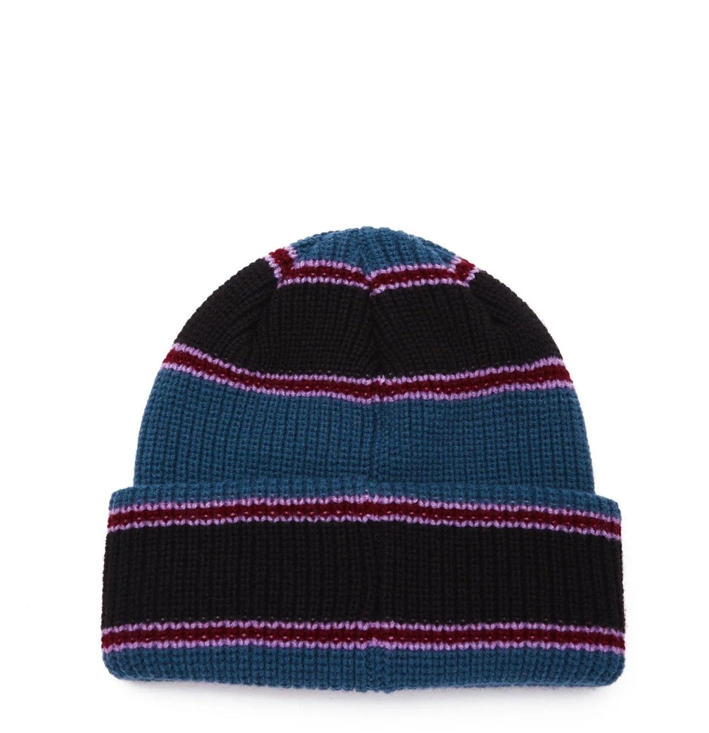 Obey Future Stripe Beanie, Deep Ocean