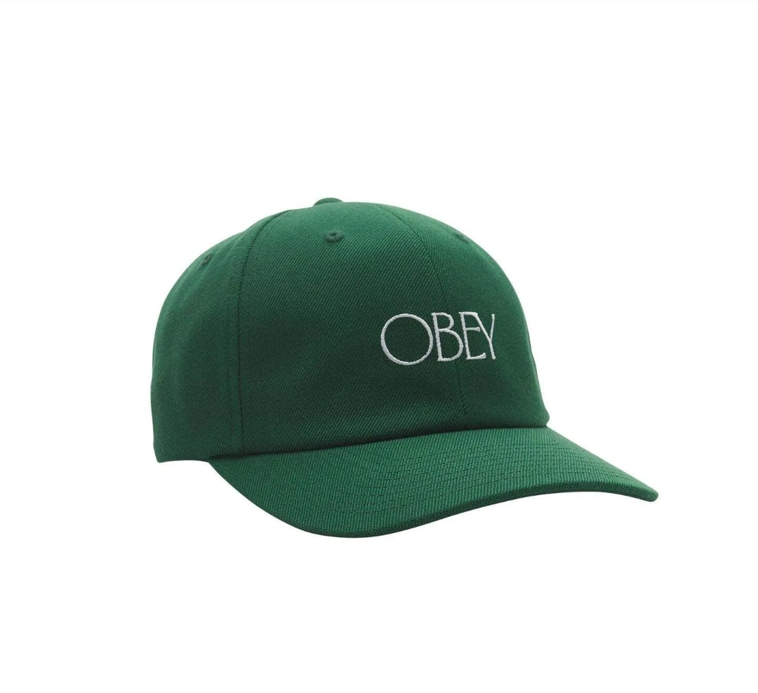 Obey Hedges 6 Panel Strapback Green Hat