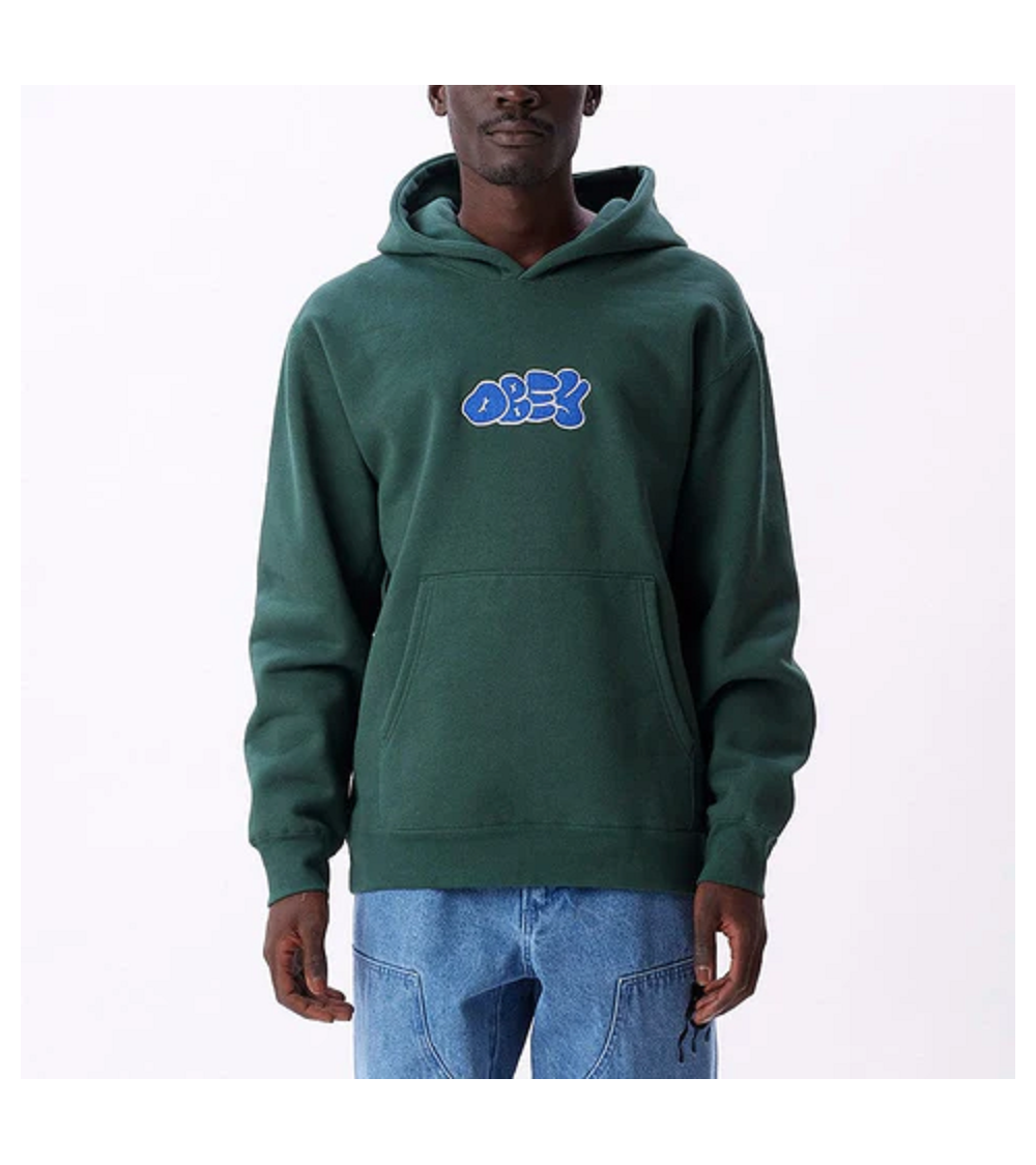Obey Sribbles Extra Heavy Green Pullover Hoodie
