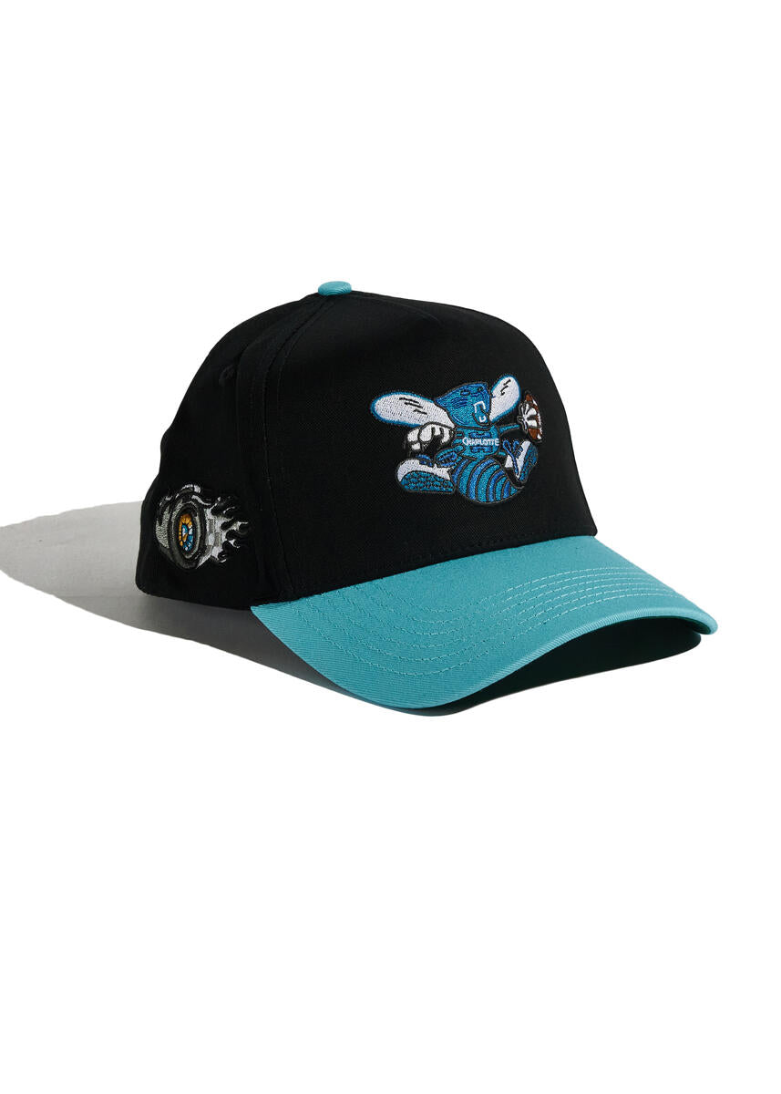 Reference Brand Black Teal Hat Hornthers