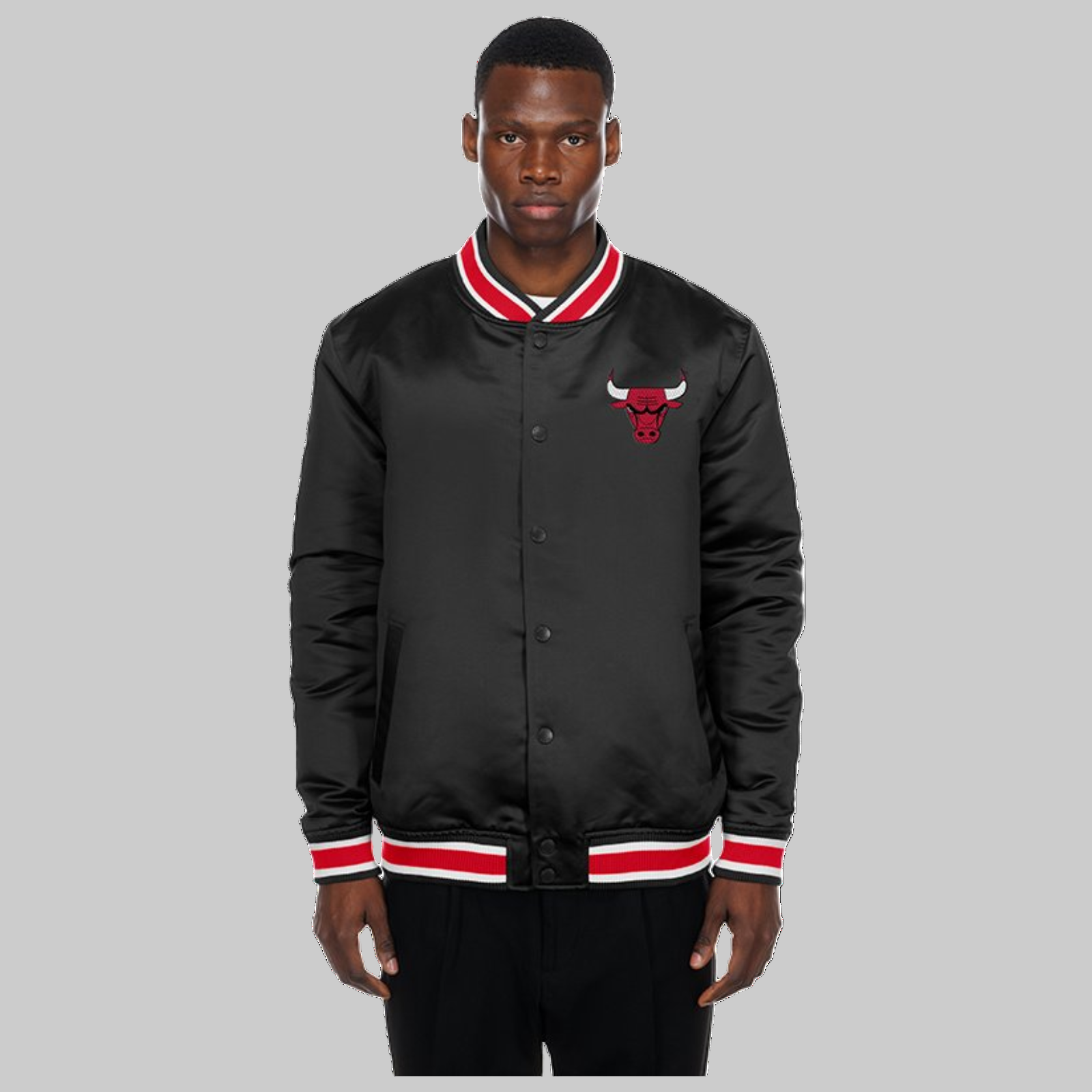 New Era Chicago Bulls Satin  Bomber Jacket