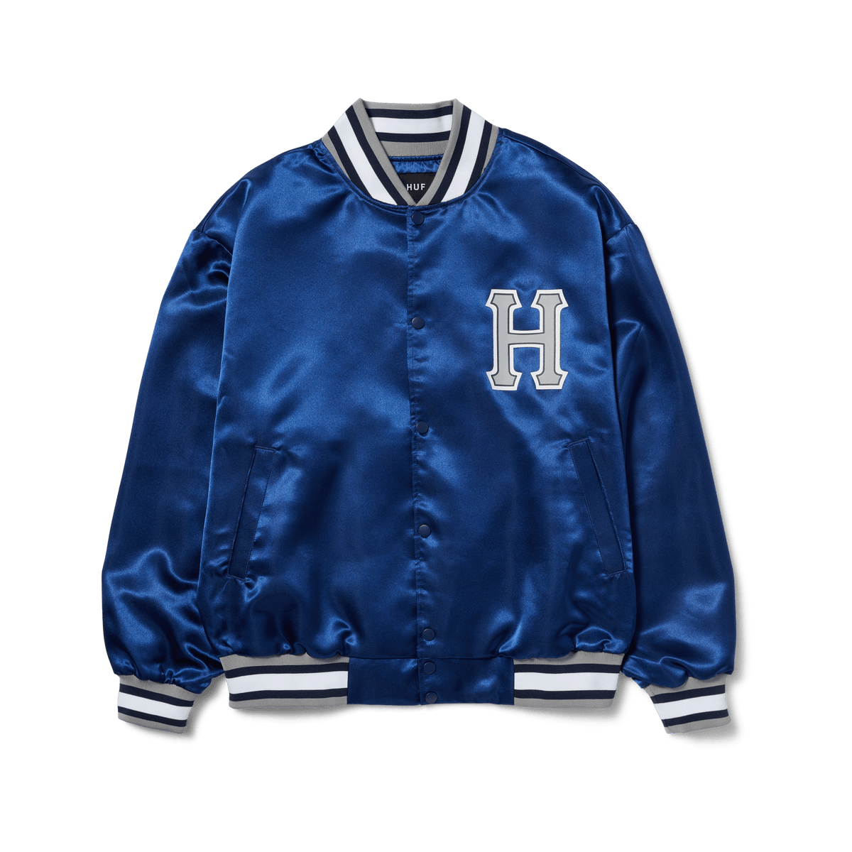 Huf Crackerjack Satin Baseball Navy Jacket