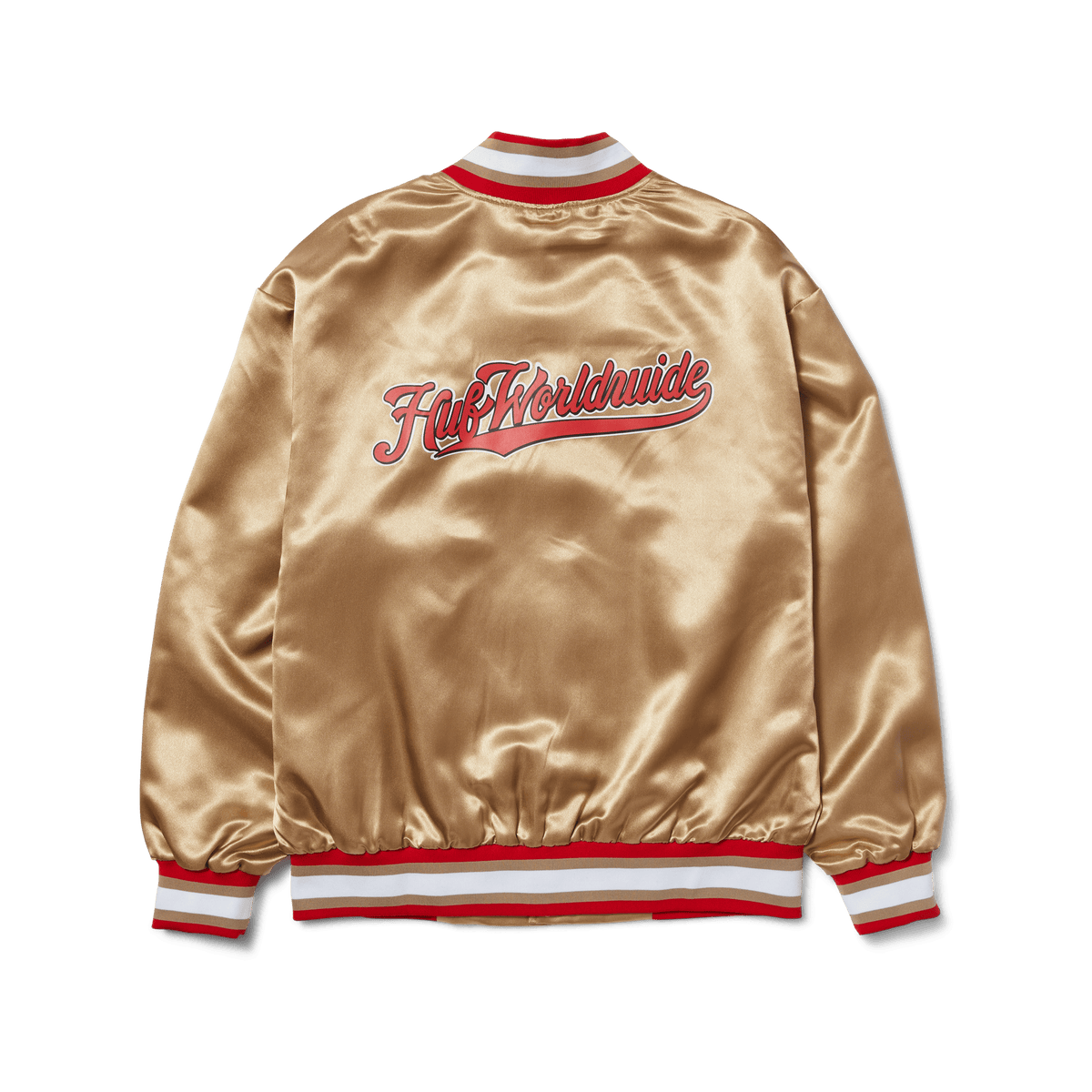 Huf Crackerjack Satin Baseball Jacket Tan