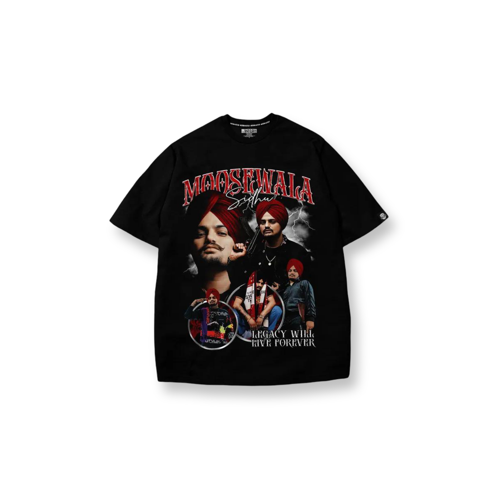 Sidhu Moose Wala Black Tee