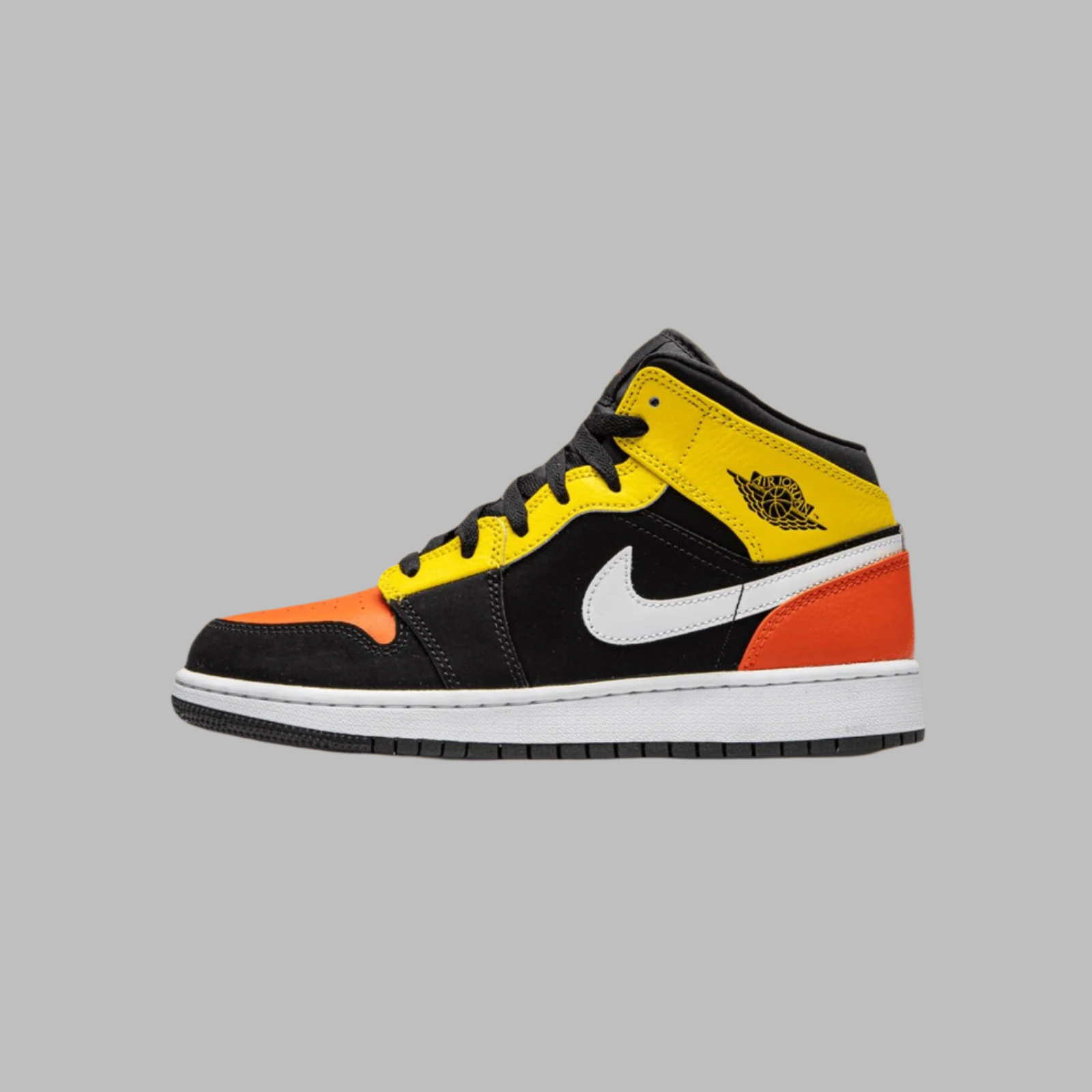 Jordan 1 Mid Black Amarillo Team Orange (GS)