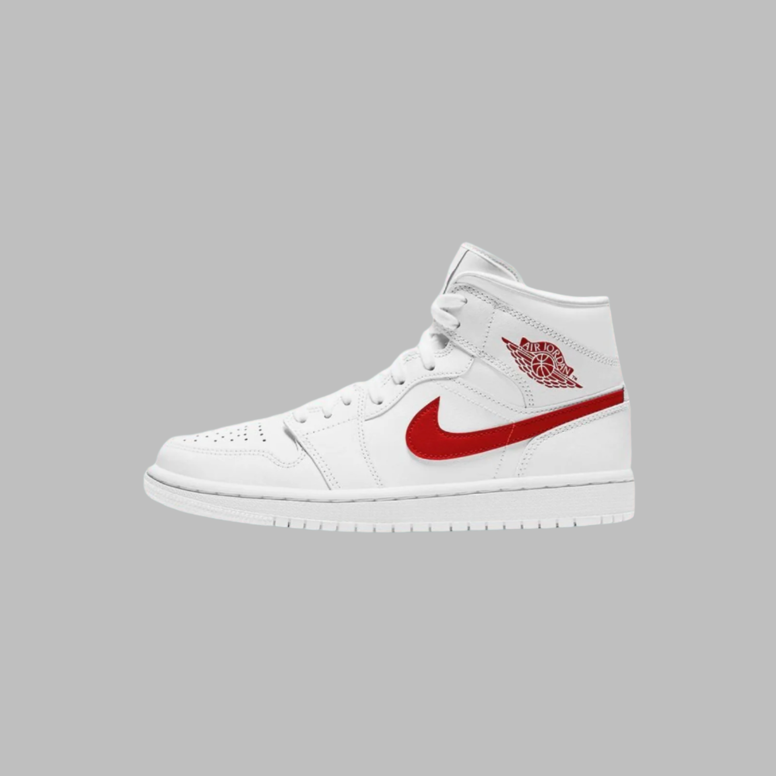 Jordan 1 Mid White University Red (Women's)