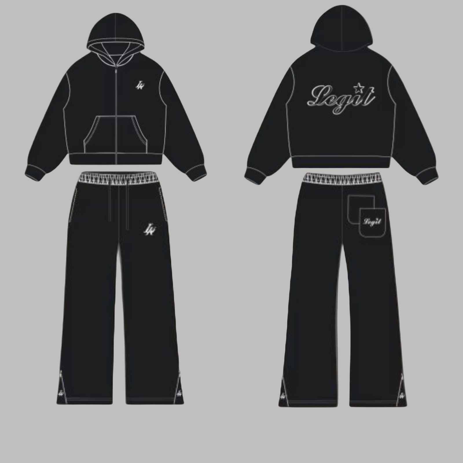 Legit Kicks Double Zip Hoodie