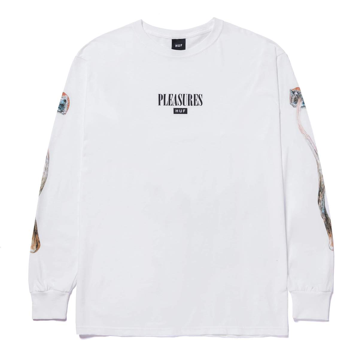 HUF x Pleasures Spore L/S Tee, White