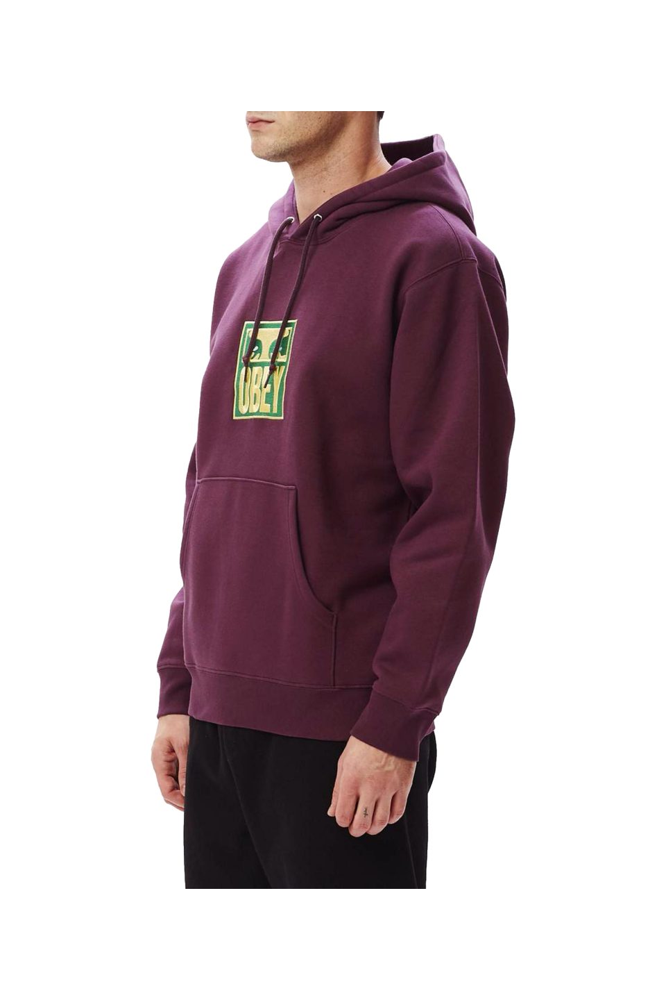 Obey Stack Pullover Hoodie Purple